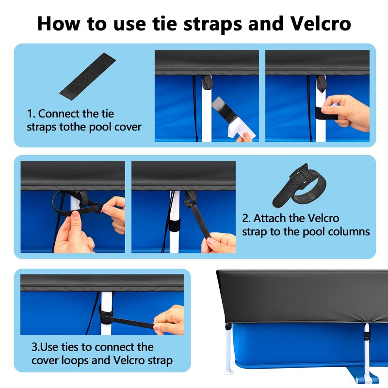 Swimming Pool Cover for Rectangular 220 x 150 cm Pools