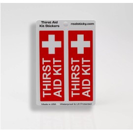 Real Sticky Thirst Aid Kit Sticker Beer Cup Tumbler Mug Water Bottle Cooler Vinyl Safe Decal