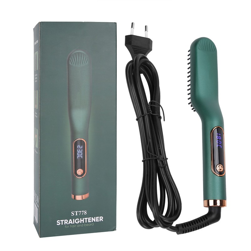 Beard Straightener Electric Digital Beard Straightening Comb for Men 110‑240V
