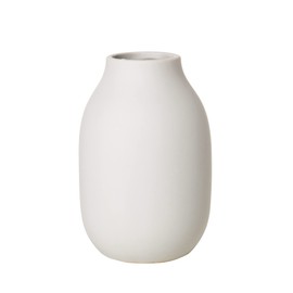 blomus COLORA S Stoneware Vase, Moonbeam, Handmade Elegant Decorative Table Vase, Surface Resistant Bottom (H/W/D: 15 x 10.5 x 10.5 cm, Moonbeam, 65906)