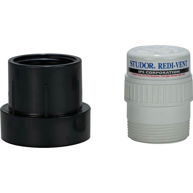 Studor 20349 Redi-Vent Air Admittance Valve with ABS Adapter, 1-1/2-