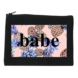 FASHIONISGREAT Pineapple Babe Fruit Cosmetic Makeup Bag Black Small