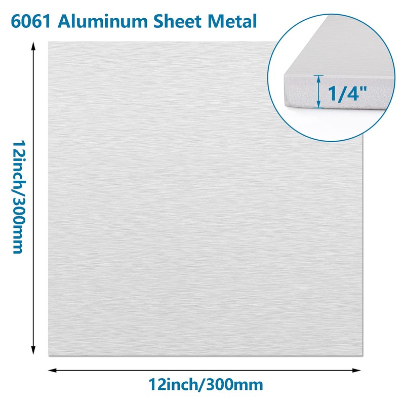 1/4Inch Thick Aluminum Sheets & Plates, 12” x 12”Heavy Duty