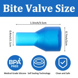 Wanmu 8 Pcs Bite Valve Replacement Mouthpiece, Replacement Bite Valve Tube Nozzle, Hydration Pack Bladder Accessories for Outdoor Most Brands Hydration, Backpack Water Reservoir - Blue