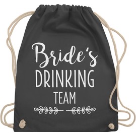 Shirtracer - Women's hen party - Bride's Drinking Team - Gym bag and fabric bag made of cotton, 3 Dark Grey, Einheitsgröße