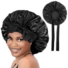 Silk Bonnet for Sleeping, Black Sleep Cap, Silk, Satin Silk Bonnet Hair Protection, Satin Hair Cap, Women, Silk Scarf Hair Cap for Evening Protection, Curls, Sleep Cap, Hair Protect Women