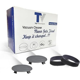 Replacement Part For Kirby Vacuum Cleaner Rear Wheel 2 Hub Caps With Free 2 Belts # compare to part 555906A, 301291, 301291S