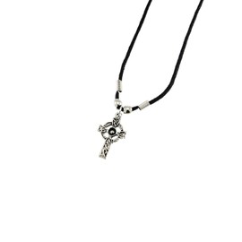 Zac's Alter Ego Celtic Cross Pendant on Wax Cord Necklace for Men/Women