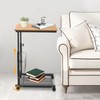 mignonnememe Adjustable Bed Side Table, C Shaped End Table Small