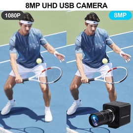 MMlove 8MP USB Camera High Speed 30fps 5-50mm 10X Optical Zoom Lens 2448P USB Webcam Manual Close up Zoom in and Out Golf Swing Camera for Industrial Machine Vision Support PC Raspberry Pi