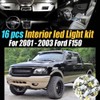 16Pc Super White 6000k Car Interior LED Light Bulb Kit