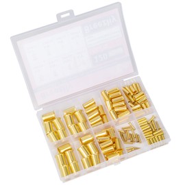 Breezliy 120pcs Tube OD(1/8"3/16" 1/4" 5/16'' 3/8" 1/2") Brass Compression Insert,Insert Tube Support Compression Sleeve Fitting