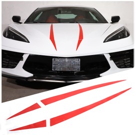 Suetlcoity Car Hood Trim Sticker Decals,Compatible with Corvette C8 2020-2024 Car Vinyl Decorative Decals (Red Color)