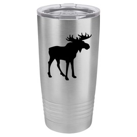 Tumbler Stainless Steel Vacuum Insulated Travel Mug Moose (Stainless Steel, 20 oz)