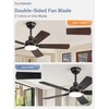 ZMISHIBO 44" Ceiling Fans with Lights, Black Modern Ceiling Fan