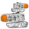 DNA MOTORING HL-OH-DAN994P-CH-AM Chrome Housing Amber Corner Headlights Compatible with