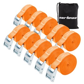 Cartman 1" x 12'Lashing Straps Cargo Tie-Down Strap Up to 600lbs, 10pk in Carry Bag, Orange