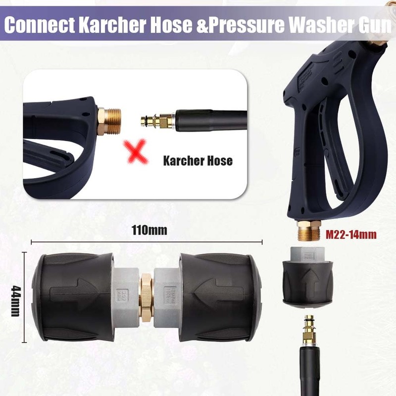Yakamoz Pressure Washer Adapter for Karcher - M22 14mm Brass