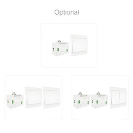 Wireless Light Switch, Wireless Light Switch and Receiver Kit Self-Powered Switch Remote Control Lighting Fixture White2 x 1 Gang Switch&1 x Receiver