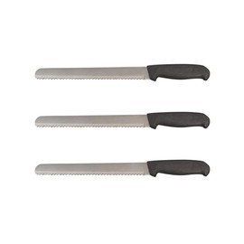 Cozzini Cutlery Imports Set of 3-10” Straight Bread Knife Black Fibrox Handle