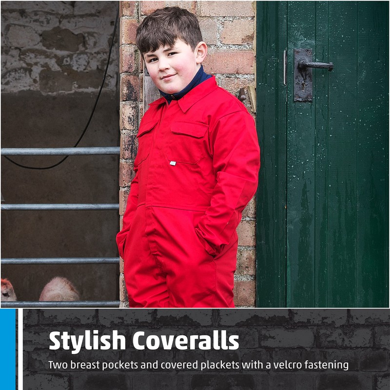 Blue Castle 333/RY-28 earaway Junior Coverall Boilersuit - Blue, 7-8