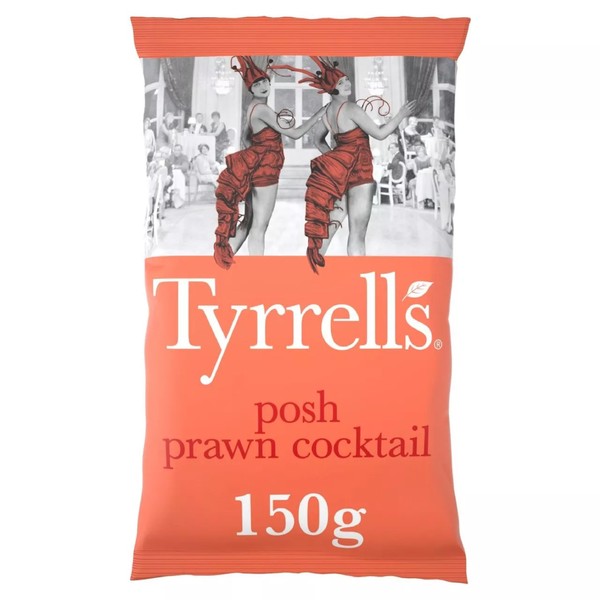 Tyrrells Crisps POSH PRAWN COCKTAIL 150g Sharing Bag - Hand-cooked