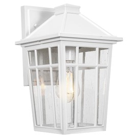 Darkaway Outdoor Sconce Lights Wall Light Fixtures, 14inch Large Porch Light Outdoor Wall Anti-Rust Waterproof Aluminum with Glass Exterior Light Fixture for Patio Yard Doorway Garage (Large, White)