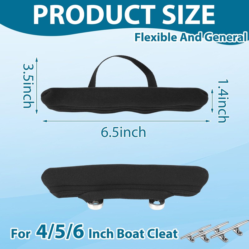 Jenaai 4 Pcs Dock Cleat Cover for 4/5/6 Inch Boat