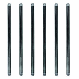 Pipe-Decor.com 1/2  in. X 18 in. Black Pipe 6 Pack
