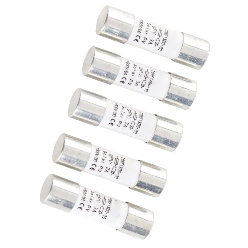 5Pcs Fuse Tube Photovoltaic Protection Set Kit 1000V DC 10x38mm