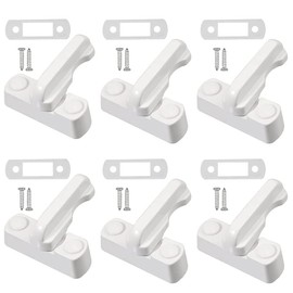 Ritte Pack of 6 Safe Window Locks, Jammer Blocker Window, Metal Window Lock, White Safety Lock with Screws, for Window, Door, Home Security, Child Protection