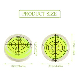 Nivofu Set of 4 spirit level, 32 mm diameter, small spirit level, mini bubble spirit level for camera, camping, caravan