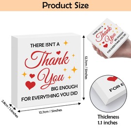 Thank You Gifts for Women Men Appreciation Wooden Plaque Box Sign Decor Thank You Gifts for Teacher Mentor Nurse Employee Coworker Boss Volunteer Mom Dad Appreciation Gift Thanksgiving Retirement Gift