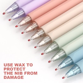 Gel Pens 0.5mm Fine Point Pens Black Ink for Office Smooth Writing Retractable Work Pen, Multicolor (10-Count)