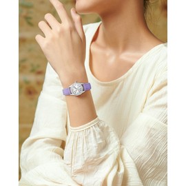 CIVO Ladies Watches Small Face: Stylish Wrist Watch with Leather - Waterproof Watches for Women Analogue Designer Casual Purple