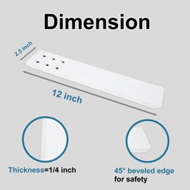 Countertop Support Bracket 3 Pack 10" Lx 2.5" W Hidden White Knee Wall Support Countertop Bracket 3/8" Thick Heavy Duty for Quartz/Granite/Wood/Concret Countertops Screws Included