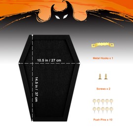 Okydoky Coffin Felt Bulletin Board for Table Top or Wall, Coffin Message Board with Pins, Gothic Decor for Home, Office, Bistro and School(1pc,UK)