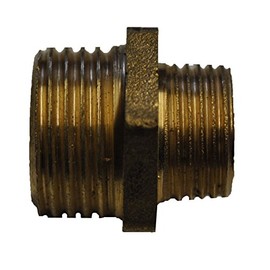 3/4 x 1/2" Brass Hexagon Reducing Nipple - Pack of 5