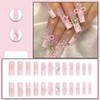 French Tip Press on Nails Long Coffin Fake Nails Valentine’s