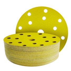 GZKTY 50Pcs 150mm Sanding Discs - Professional Grit 320 Sanding Discs - 15 Hole for Random Orbital Sander - Aluminium Oxide Abrasive Car Dry Sanding Sand