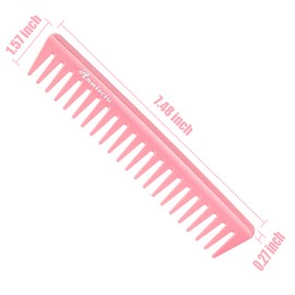 2Pcs Wide Tooth Comb and Large Detangling Combs for all types of wet or dry hair, Anmieciu Advanced Care Styling Hair Comb. (Pink, Purple)