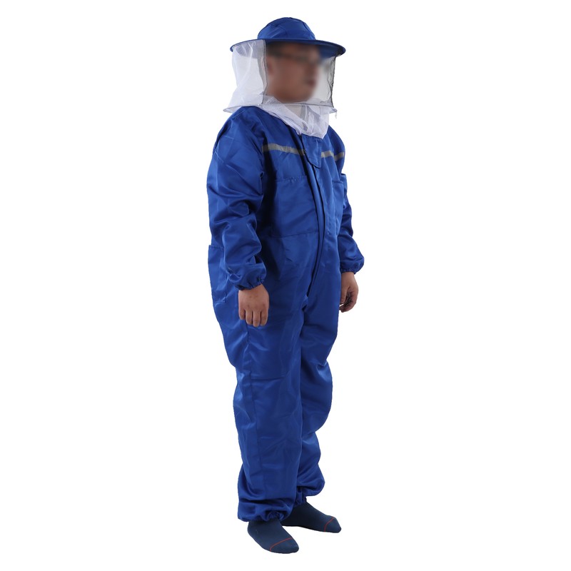 Bee Suit Rubber One Piece Designed Blue Unisex Beekeeping Clothing