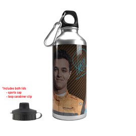 Partisan Lando Norris Water Bottle 2-Lid Aluminium 600ml Silver