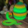 3D Printed Snake with Egg Crystal Dragon Fidget Toys Inside