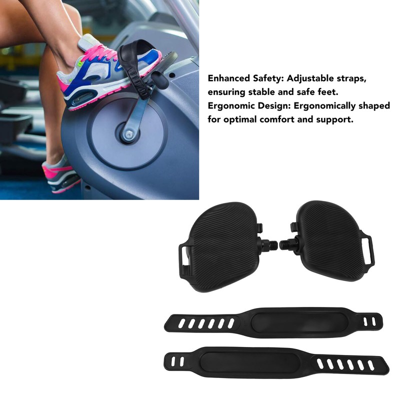 1Pair Exercise Bike Pedals Anti Slip Strip Pattern Portable Exercise