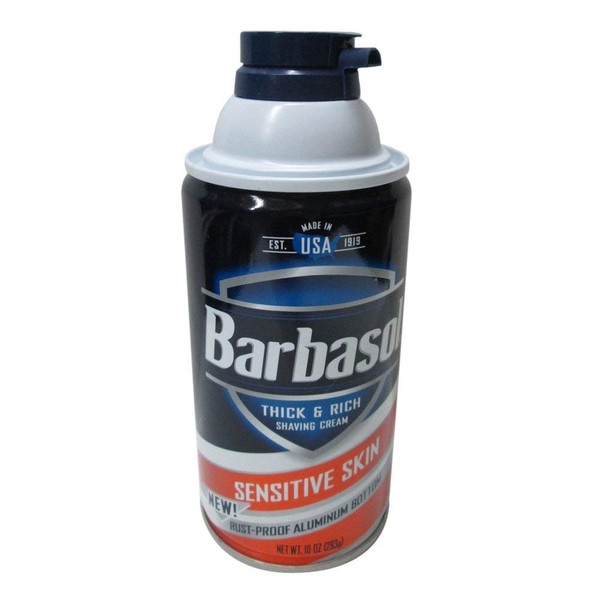 Barbasol Thick & Rich Shaving Cream, Sensitive Skin 10 oz (Pack of 12)