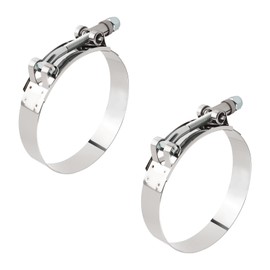 2PCS Hose Clamps Stainless Steel,3 Inch T-Bolt Pipe Clamp Adjustable Range 83-91mm Provide Effective Sealing,Strong Worm Gear Hose Clamps for Intake Systems Car Accessories (3")