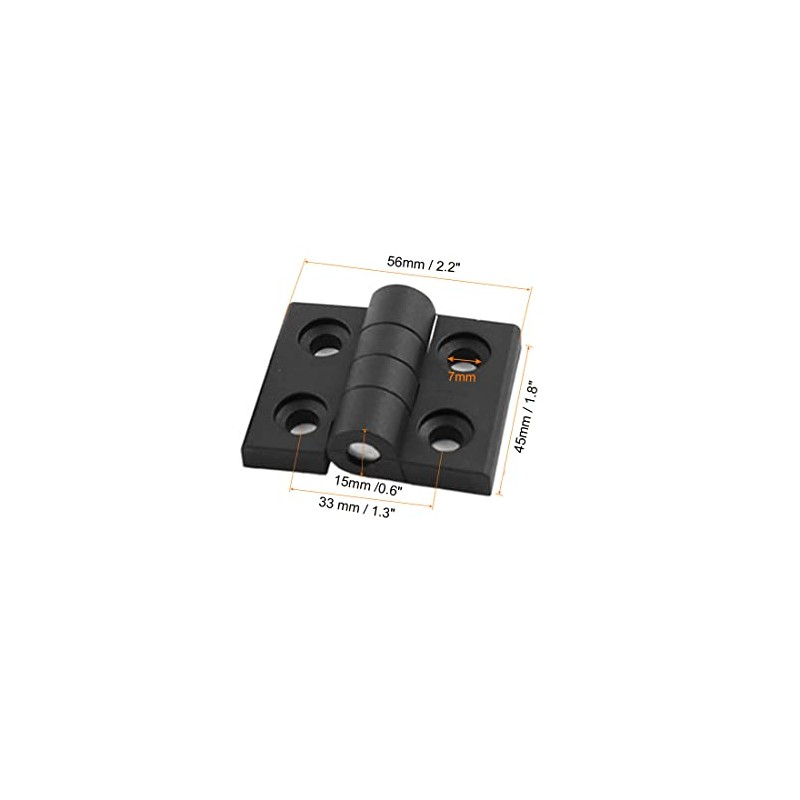 Sourcingmap Black 56mm x 45mm Reinforced Plastic Door Bearing Hinge