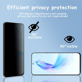 Yonntmmi Schutzfolie für Honor 90 Lite für Panzerglas Sichtschutz, 2 Stück Anti-Spy Panzer Schutz Glas mit 1 Stück Kameraschutz Schutzglas, Anti-Spy/9H Härte/Kratzfest für Honor 90 Lite