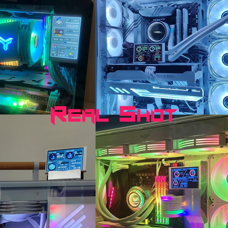 WOWNOVA White 3.5in Computer Temp Monitor, PC Temperature Display, PC